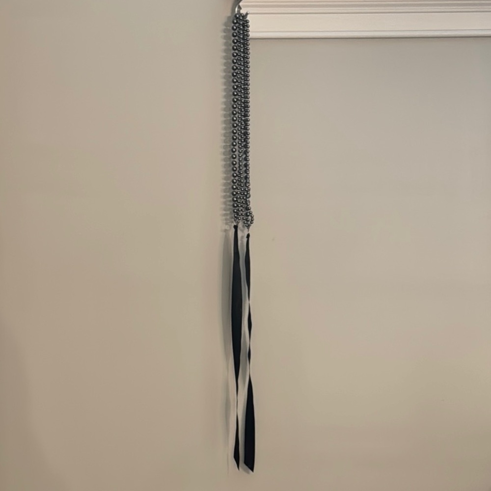 Black Pearl and Ribbon Chain Belt
